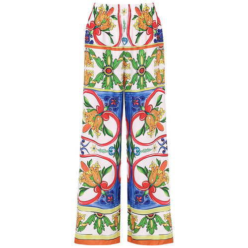 Women's New Ruffled Enamel Print Beach Resort Swimsuit Suit