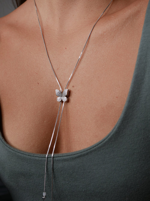 necklaces, silver necklaces, 925 necklaces, , butterfly necklaces, long necklaces, sterling silver necklaces, .925 sterling silver, cubic zirconia, rhinestone necklaces, choker necklaces, adjustable necklaces, necklaces that slide up and down, gifts, holiday gifts,  jewelry, wholesale, popular necklaces, statement necklaces, fashion jewelry, accessories, designer jewelry, fine jewelry, gift ideas, tiktok necklaces, tiktok famous brands, necklaces that wont turn green, popular