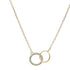 Circle Interlock Love Necklace, Open Circle Interlock Pave Diamond CZ .925 Sterling Silver Dainty Necklace