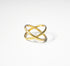 Ex Oh Ring, 18k Gold Plated .925 Sterling Silver X Ring